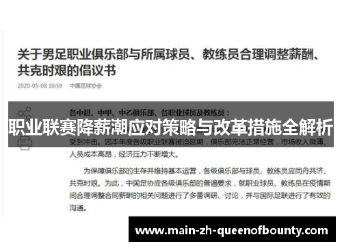 职业联赛降薪潮应对策略与改革措施全解析